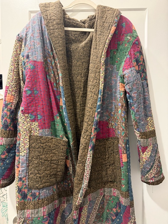 Handmade Jackets & Blazers - Bohemian Patchwork Quilted Reversible Long Coat in Multicolor
